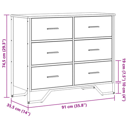 Kommode Sonoma-Eiche 91x35,5x74,5 cm Holzwerkstoff