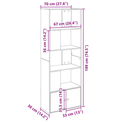 Bücherregal Sonoma-Eiche 70x36x189 cm Holzwerkstoff