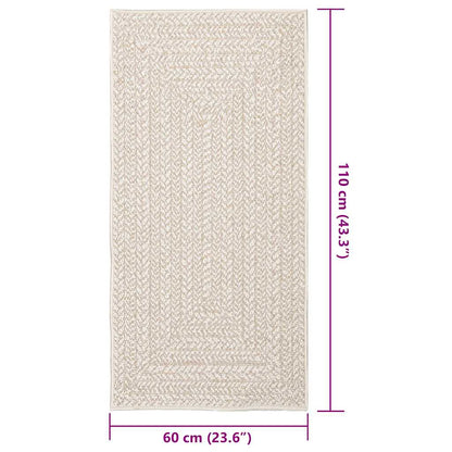 Teppich ZIZUR Creme 60x110 cm Jute-Optik Indoor und Outdoor