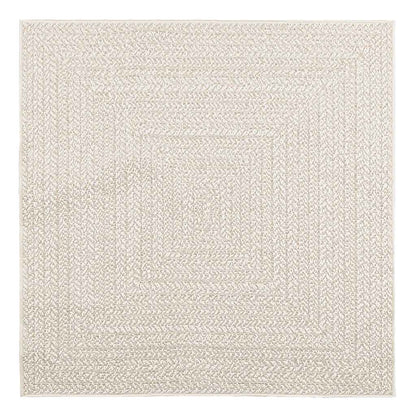 Teppich ZIZUR Creme 120x120 cm Jute-Optik Indoor und Outdoor