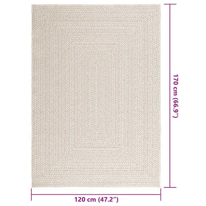 Teppich ZIZUR Creme 120x170 cm Jute-Optik Indoor und Outdoor