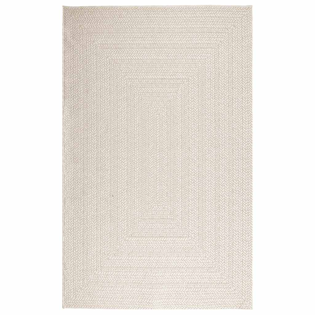 Tappeto ZIZUR, crema, 160x230 cm, effetto juta, per uso interno ed esterno