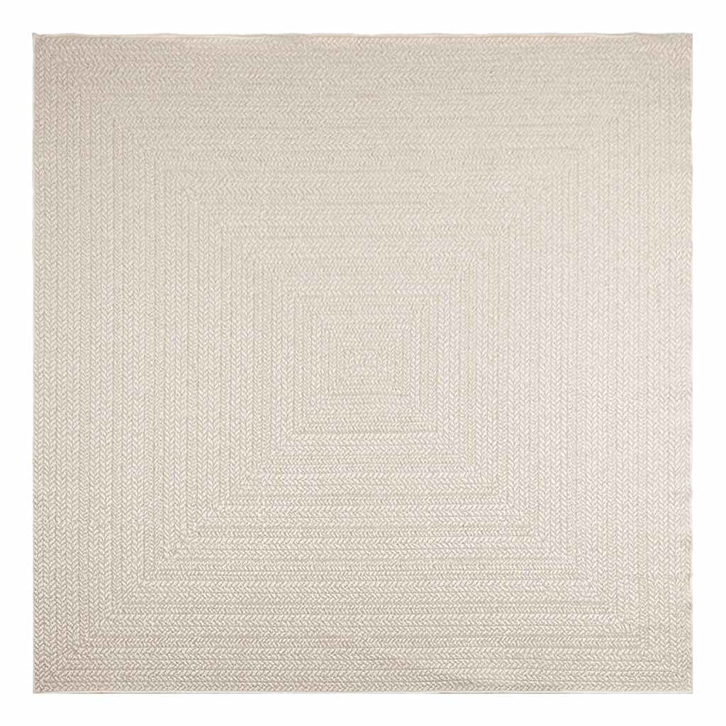 Teppich ZIZUR Creme 240x240 cm Jute-Optik Indoor und Outdoor