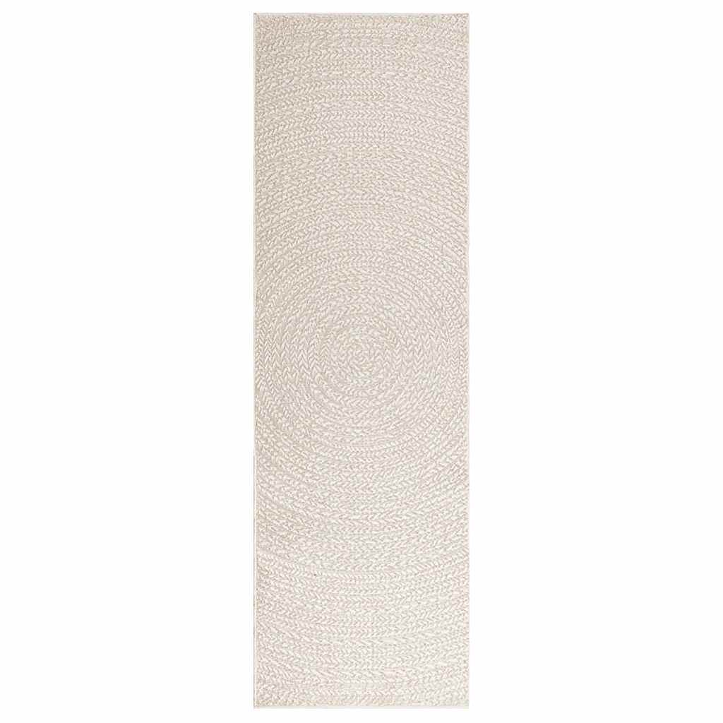Teppich ZIZUR Creme 80x250 cm Jute-Optik Indoor und Outdoor