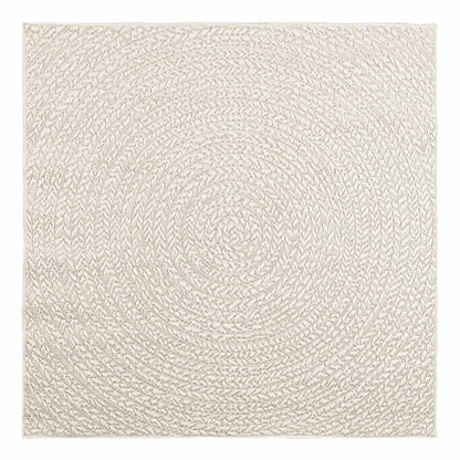 Teppich ZIZUR Creme 120x120 cm Jute-Optik Indoor und Outdoor