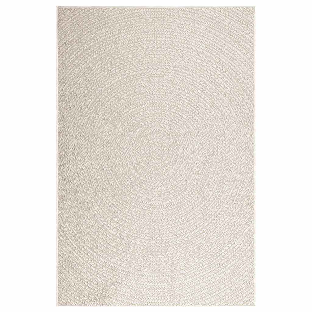 Teppich ZIZUR Creme 140x200 cm Jute-Optik Indoor und Outdoor