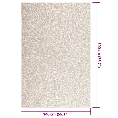 Teppich ZIZUR Creme 140x200 cm Jute-Optik Indoor und Outdoor
