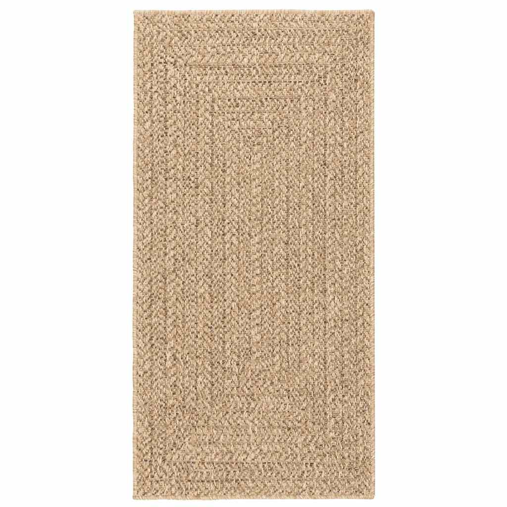 Tappeto ZIZUR Beige 60x110 cm Effetto Juta per Interni ed Esterni