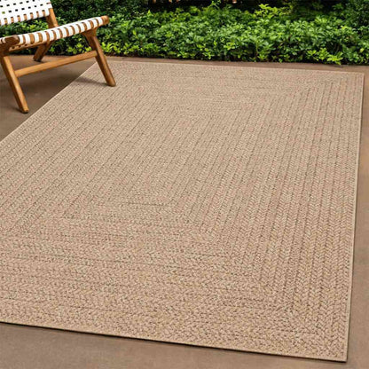 Tappeto ZIZUR Beige 60x110 cm Effetto Juta per Interni ed Esterni