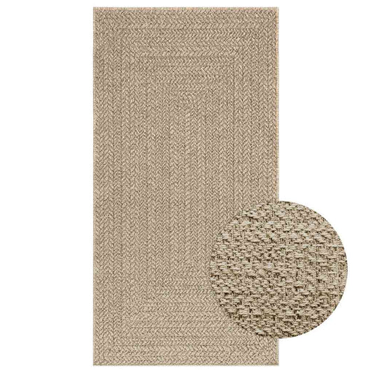 Teppich ZIZUR Beige 80x150 cm Jute-Optik Indoor und Outdoor