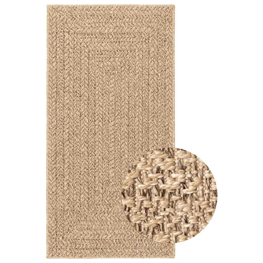 Tappeto ZIZUR Beige 80x250 cm Effetto Juta per Interni ed Esterni