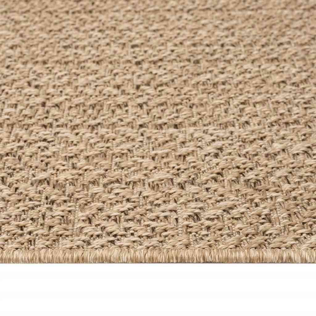 Tappeto ZIZUR Beige 80x250 cm Effetto Juta per Interni ed Esterni