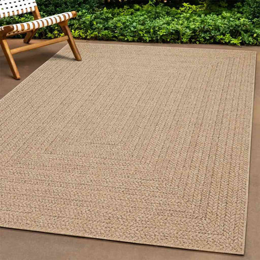 Tappeto ZIZUR Beige 80x250 cm Effetto Juta per Interni ed Esterni