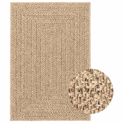 Teppich ZIZUR Beige 100x200 cm Jute-Optik Indoor und Outdoor