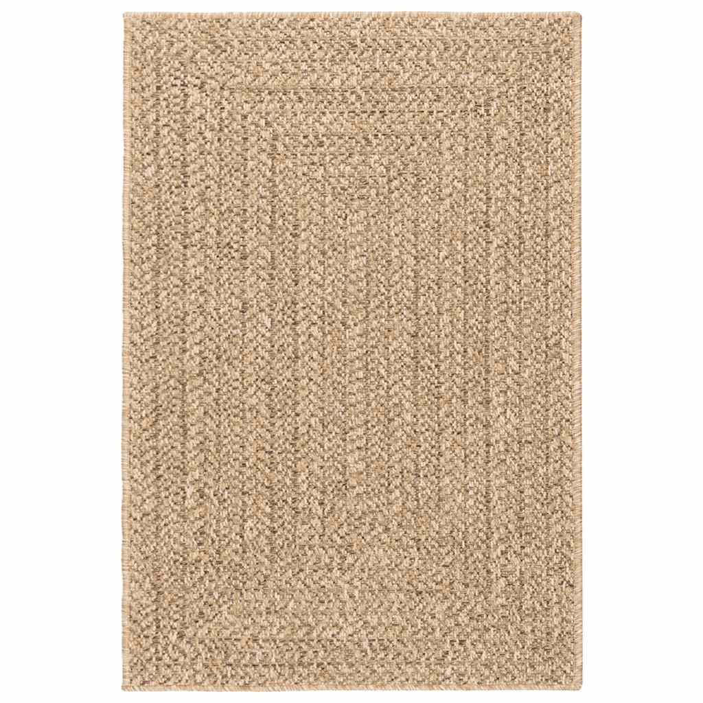 Tappeto ZIZUR Beige 120x120 cm Effetto Juta per Interni ed Esterni