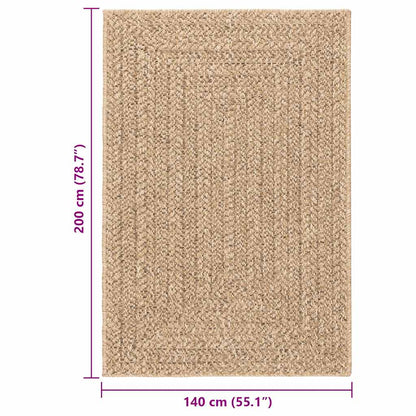 Tappeto ZIZUR Beige 120x120 cm Effetto Juta per Interni ed Esterni