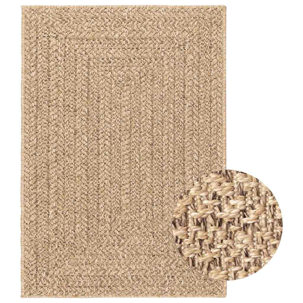 Teppich ZIZUR Beige 120x170 cm Jute-Optik Indoor und Outdoor