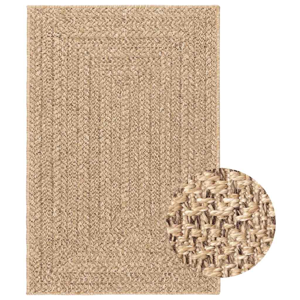 Teppich ZIZUR Beige 140x200 cm Jute-Optik Indoor und Outdoor