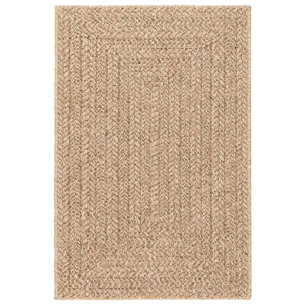 Teppich ZIZUR Beige 140x200 cm Jute-Optik Indoor und Outdoor