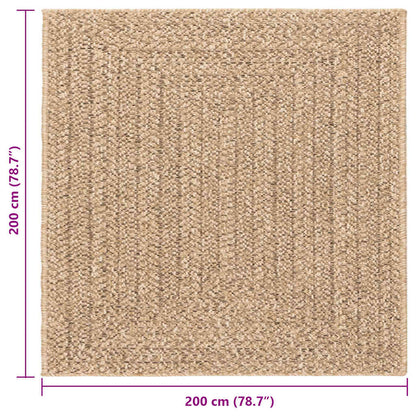 Teppich ZIZUR Beige 240x240 cm Jute-Optik Indoor und Outdoor