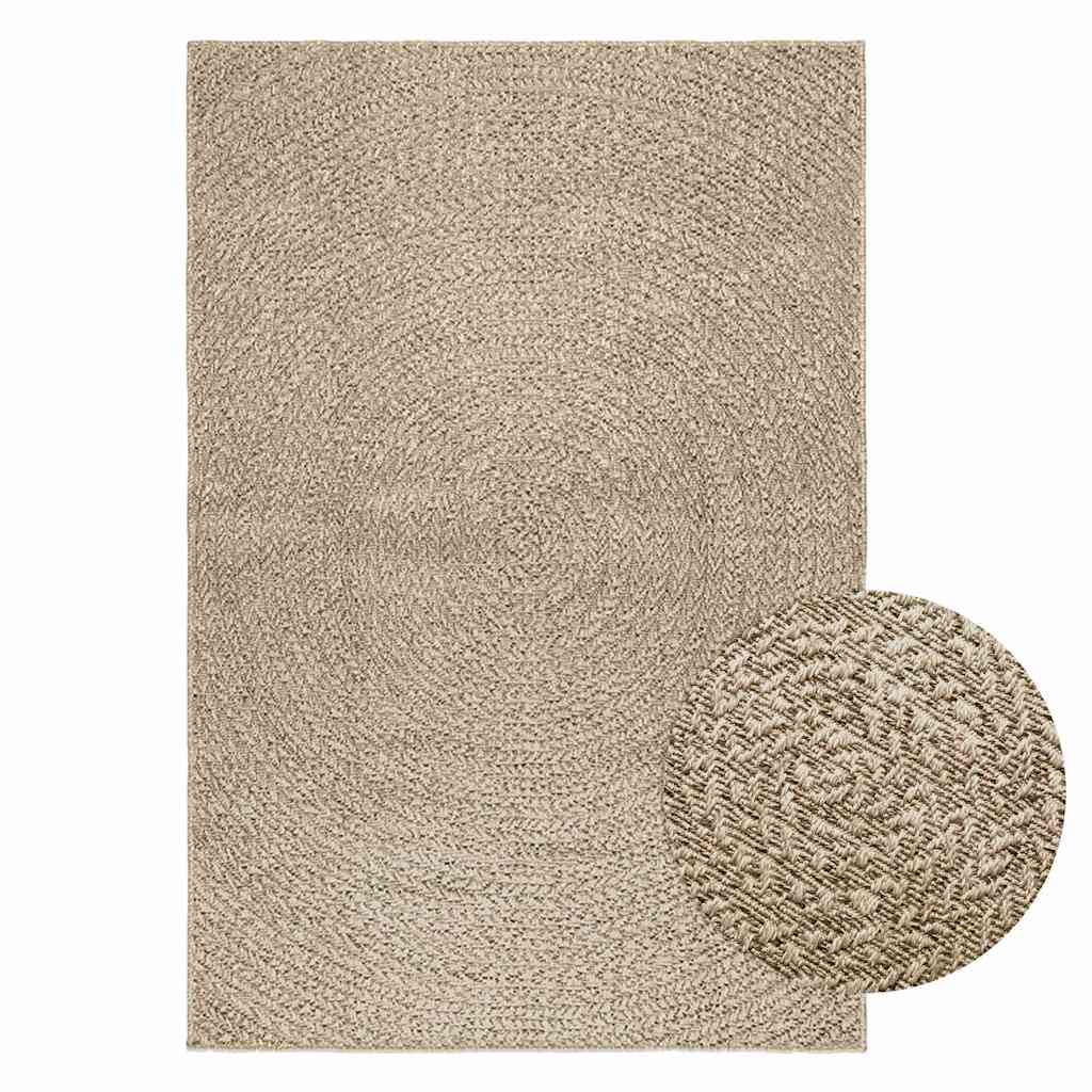 Tappeto ZIZUR Beige 120x170 cm Effetto Juta per Interni ed Esterni