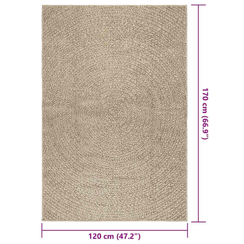 Tappeto ZIZUR Beige 120x170 cm Effetto Juta per Interni ed Esterni