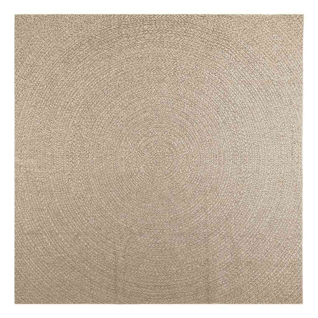 Tappeto ZIZUR Beige 240x240 cm Effetto Juta per Interni ed Esterni