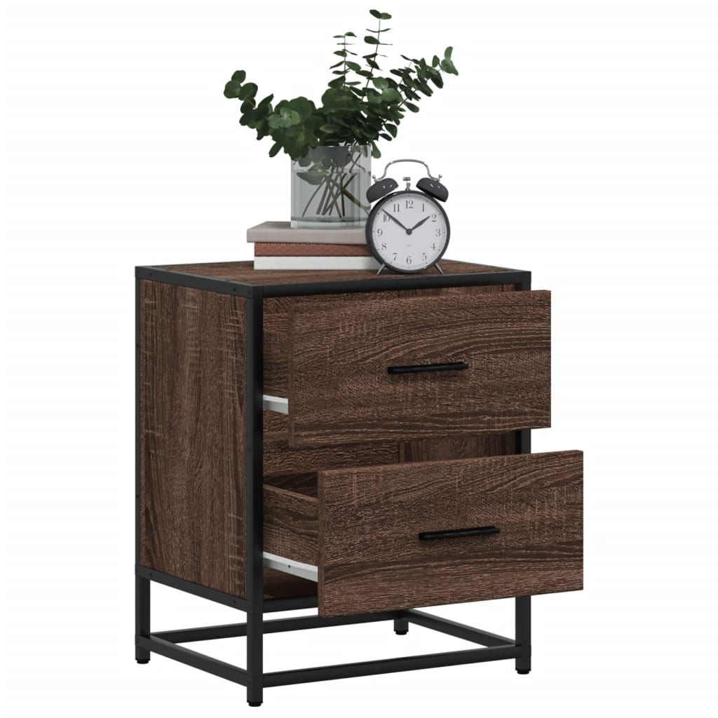 Nachttische 2 Stk. Braun Eichen-Optik 40x31x50 cm Holzwerkstoff