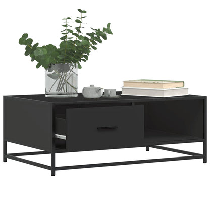 Couchtisch Schwarz 90x57x35 cm Holzwerkstoff und Metall