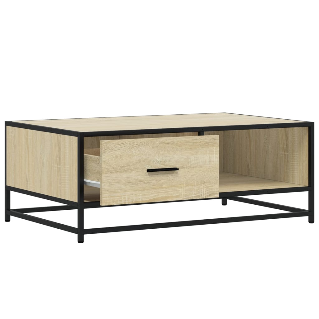 Couchtisch Sonoma-Eiche 90x57x35 cm Holzwerkstoff und Metall