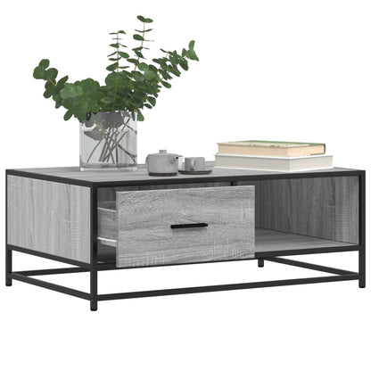 Couchtisch Grau Sonoma 90x57x35 cm Holzwerkstoff und Metall