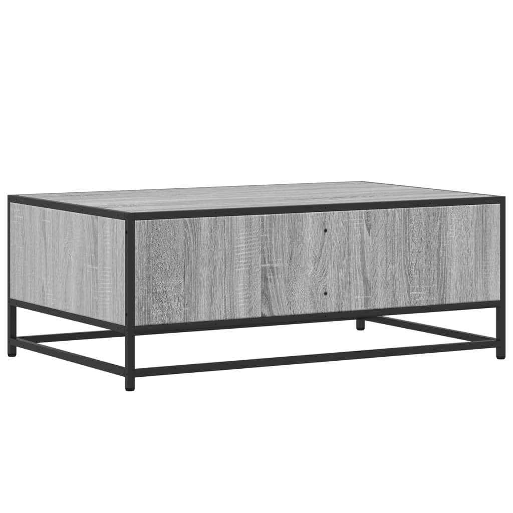 Couchtisch Grau Sonoma 90x57x35 cm Holzwerkstoff und Metall