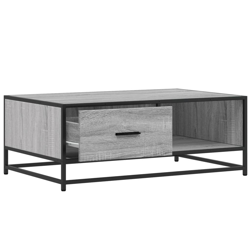 Couchtisch Grau Sonoma 90x57x35 cm Holzwerkstoff und Metall