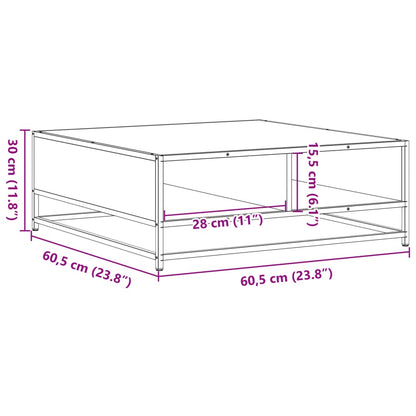 Couchtisch Sonoma-Eiche 60,5x60,5x30cm Holzwerkstoff und Metall