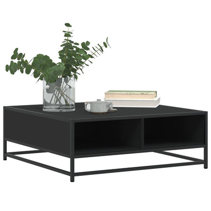 Couchtisch Schwarz 80x80x30 cm Holzwerkstoff und Metall