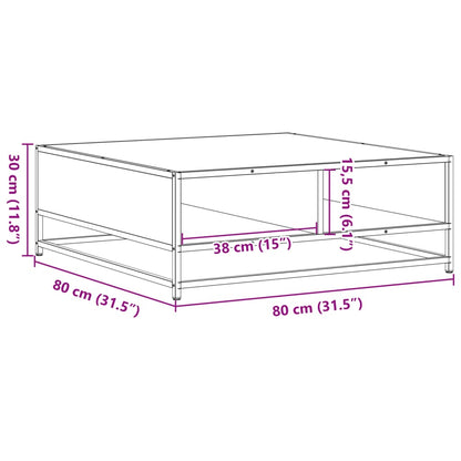 Couchtisch Schwarz 80x80x30 cm Holzwerkstoff und Metall