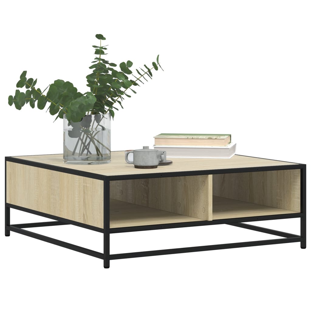 Couchtisch Sonoma-Eiche 80x80x30 cm Holzwerkstoff und Metall