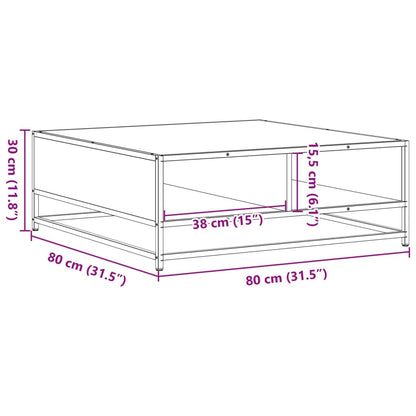 Couchtisch Sonoma-Eiche 80x80x30 cm Holzwerkstoff und Metall