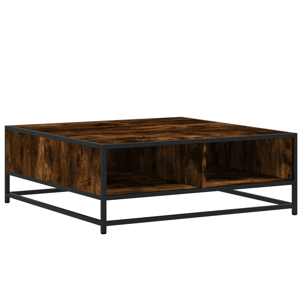 Couchtisch Räuchereiche 80x80x30 cm Holzwerkstoff und Metall