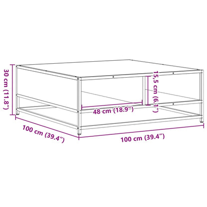 Couchtisch Schwarz 100x100x30 cm Holzwerkstoff und Metall