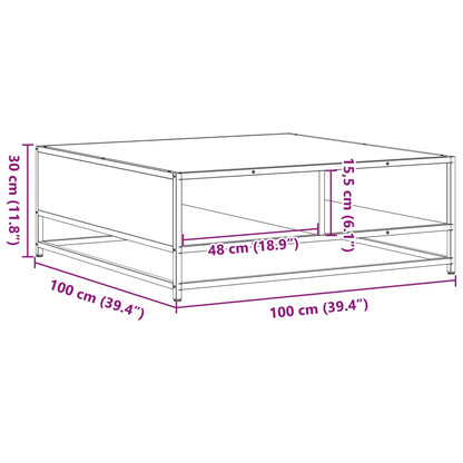 Couchtisch Sonoma-Eiche 100x100x30 cm Holzwerkstoff und Metall