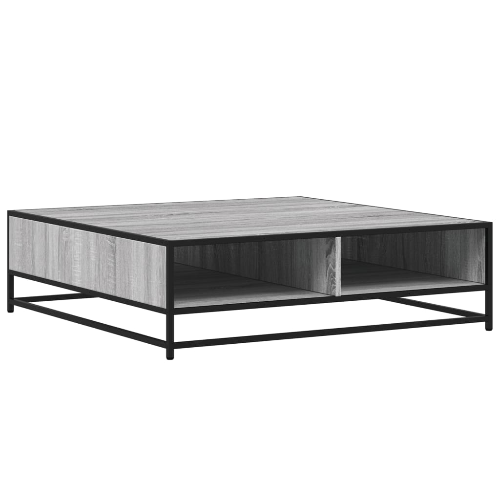 Couchtisch Grau Sonoma 100x100x30 cm Holzwerkstoff und Metall