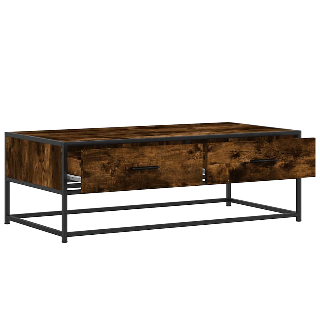 Couchtisch Räuchereiche 100x50x35 cm Holzwerkstoff und Metall