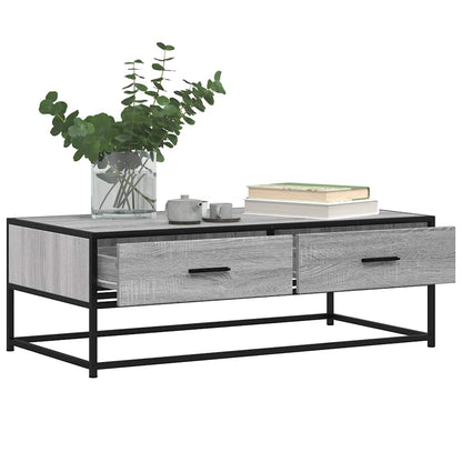 Couchtisch Grau Sonoma 100x50x35 cm Holzwerkstoff und Metall