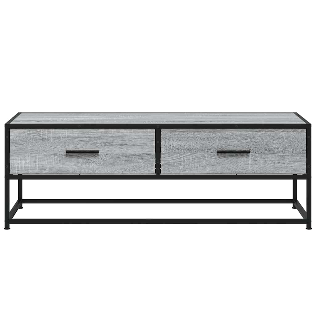 Couchtisch Grau Sonoma 100x50x35 cm Holzwerkstoff und Metall