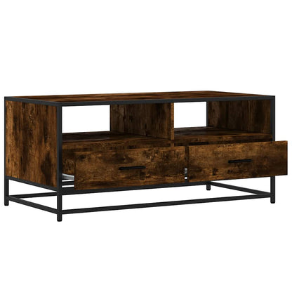 Couchtisch Räuchereiche 100x50x45 cm Holzwerkstoff und Metall