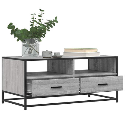 Couchtisch Grau Sonoma 100x50x45 cm Holzwerkstoff und Metall