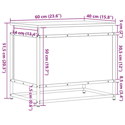 Aufbewahrungsbox mit Deckel Eichen-Optik 60x40x51,5 cm