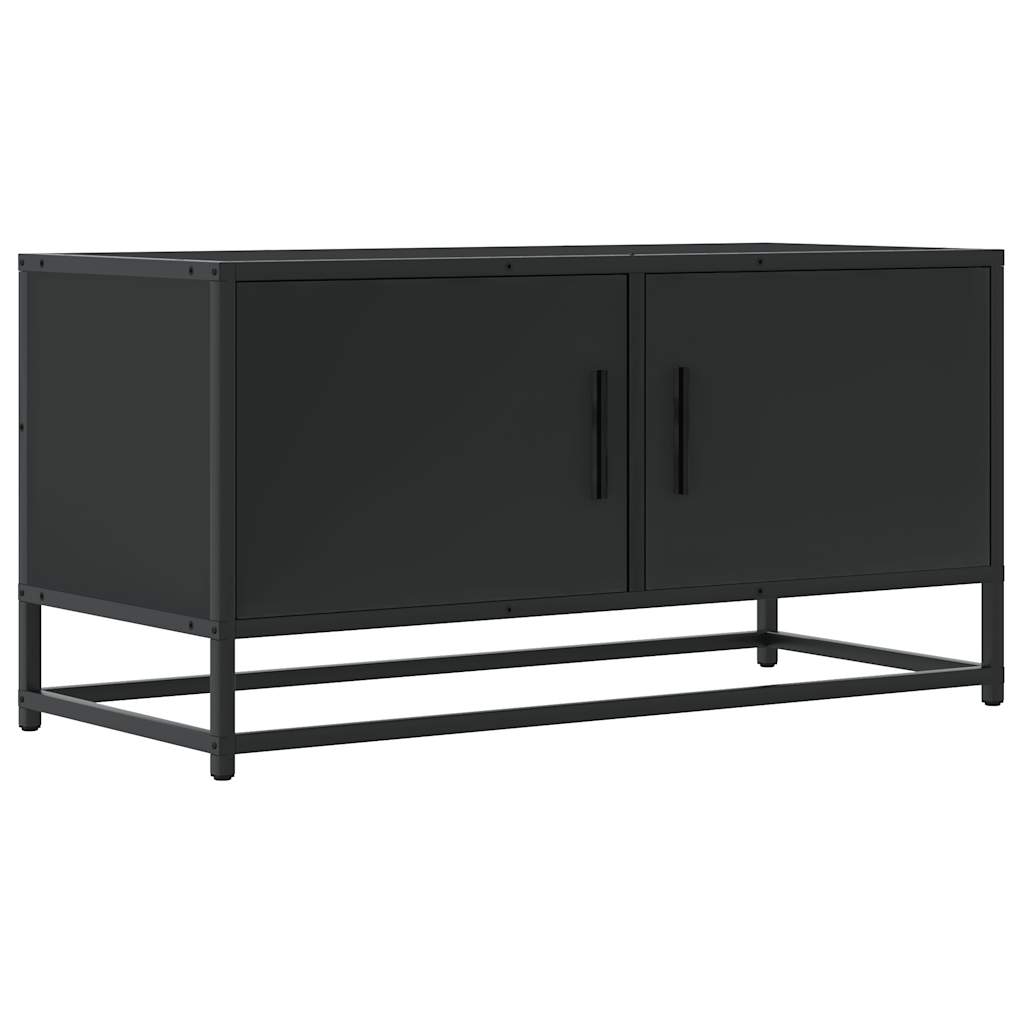 TV-Schrank Schwarz 80x34,5x40 cm Holzwerkstoff und Metall