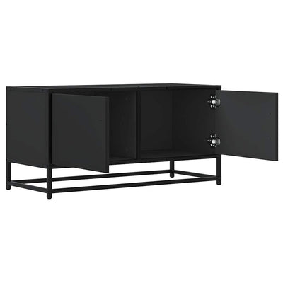 TV-Schrank Schwarz 80x34,5x40 cm Holzwerkstoff und Metall